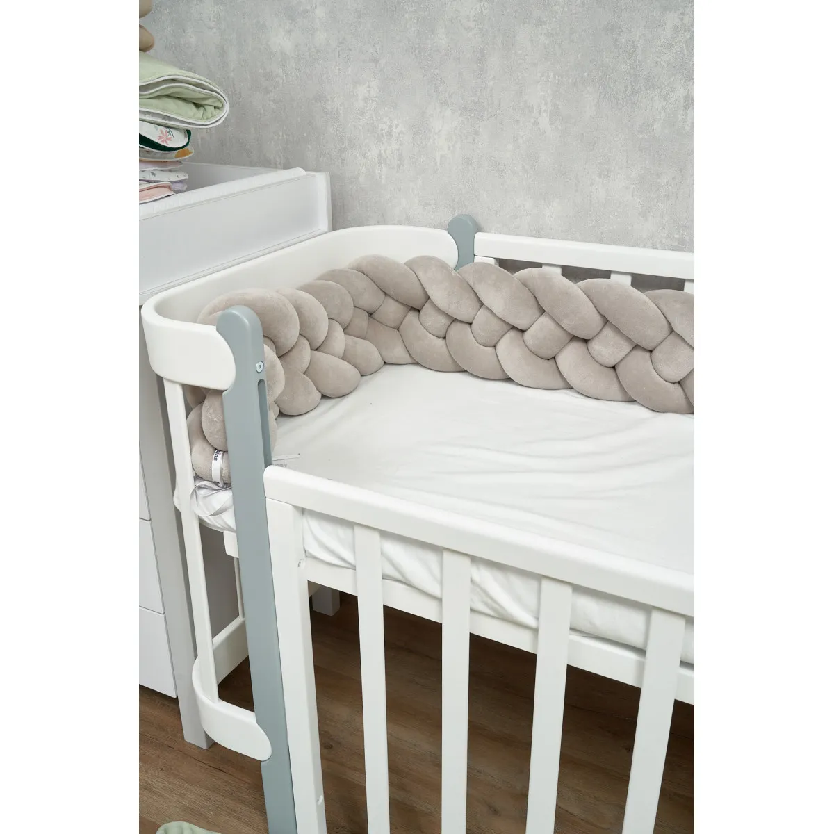 Бампер - косичка Twins 4-х прядная 240 см 2020-K4-240-010, grey